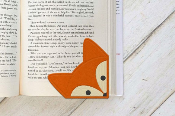 Fox Face Corner Bookmark ITH Applique
